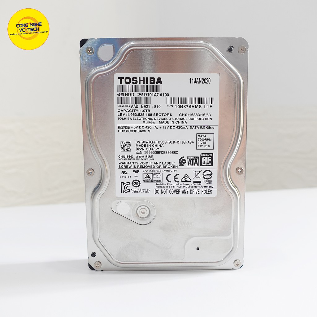 Ổ cứng chuyên dụng Camera TOSHIBA 1TB ☑ Cam kết chính hãng, bảo hảnh 36 tháng