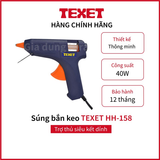 [BH 1 Năm] Súng Bắn Keo Nến TEXET HH-158 Tặng Kèm 6 Thanh Keo, Súng Bắn Keo Silicon Thương Hiệu Anh Quốc Siêu Bền