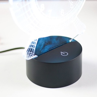 Đèn Ngủ 3D Led 7 Màu Hình Đồng Hồ