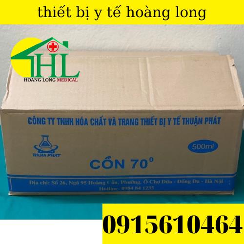 Thùng 24 Chai Cồn Y Tế - Cồn 70 Độ 500 ml Ethanol Sát Khuẩn Rửa Tay, Dùng Cho Máy Phun Khử Trùng Chai 500 ml