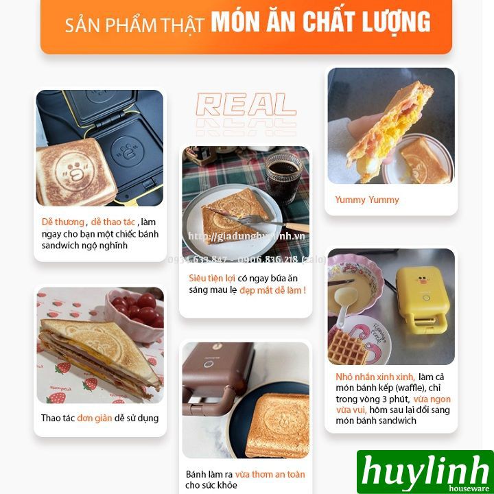 Máy làm - nướng bánh sandwich, waffle Joyoung Line SK-T1 - 600W