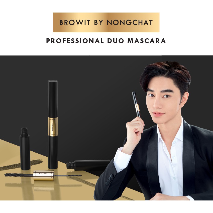 [Auth Thái] Mascara NongChat Browit 2 Đầu Làm Dày va Dài Mi - Chuốt Mi Nongchat 2 Đầu Làm Dày và Dài Mi Browkit