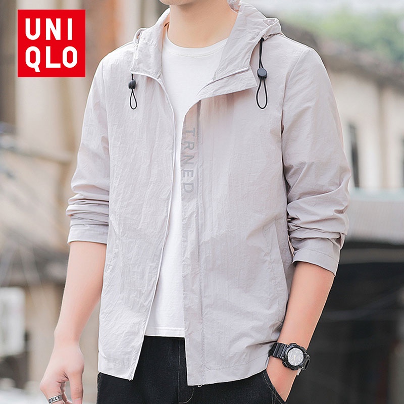 Uniqlo Áo Khoác Đi Mưa Chống Tia UV Chống Thấm Nước Thoáng Khí Khô Nhanh Thời Trang Unisex Mới