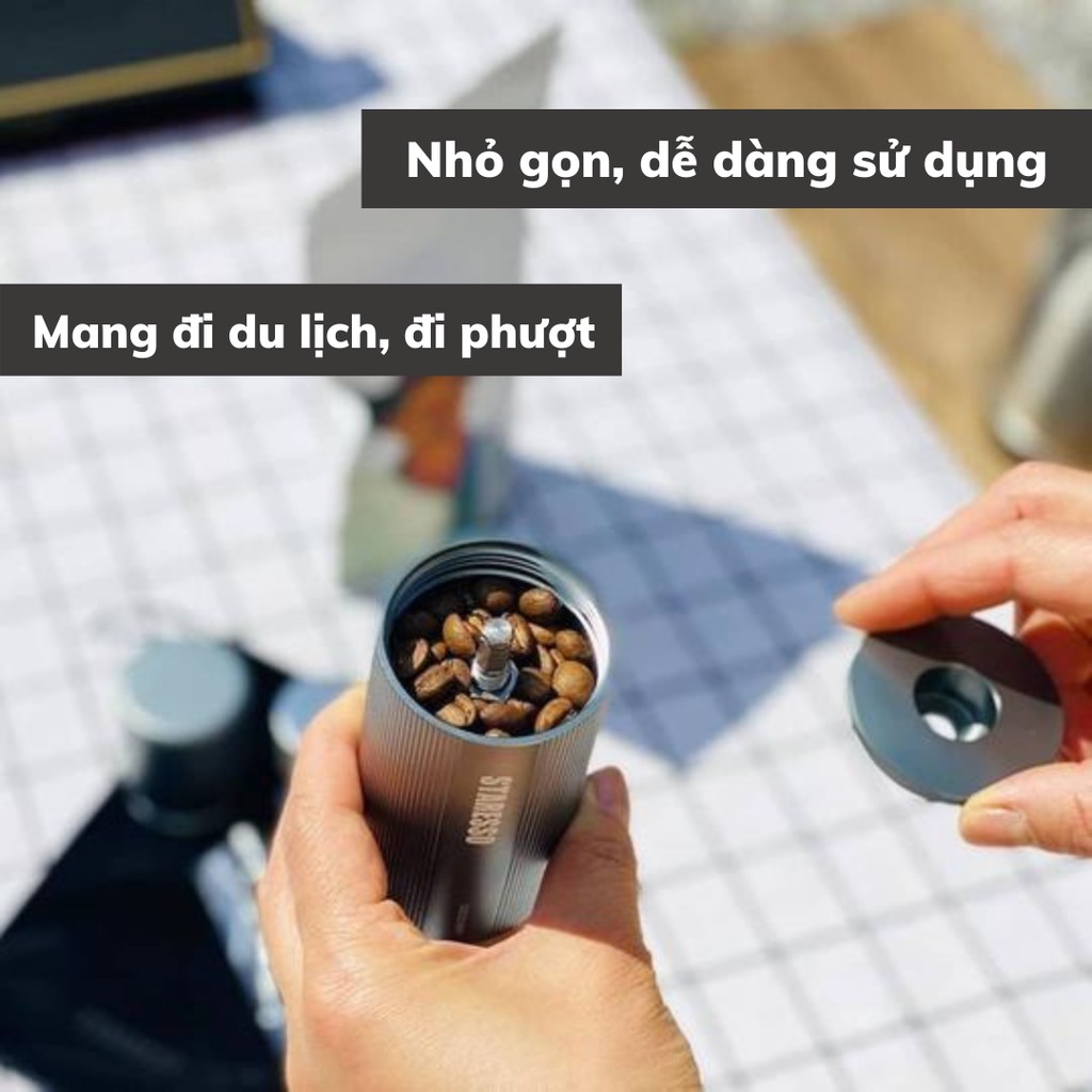 Máy Pha Cà Phê Mini Cối Xay Staresso Cafe rang xay pha Espresso du lịch Lưỡi Dao Titanium Chính Hãng Bảo Hành 12 Tháng