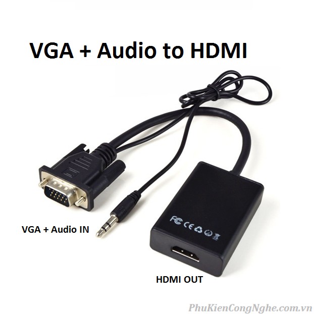 CÁP CHUYỂN ĐỔI VGA + AUDIO SANG HDMI (VGA TO HDMI)
