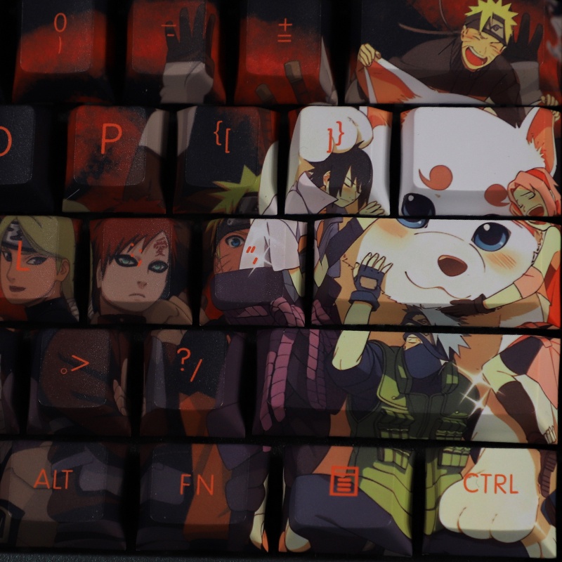 Naruto Keycaps Cherry Hồ sơ Anime Hatake Kakashi Naruto PBT Thuốc nhuộm thăng hoa Bàn phím cơ Keycaps
