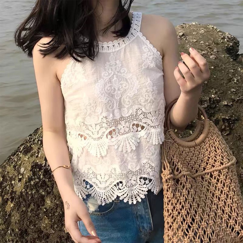 Áo Tank Top Không Tay Thêu Hoa Thời Trang Mùa Hè Dành Cho Nữ