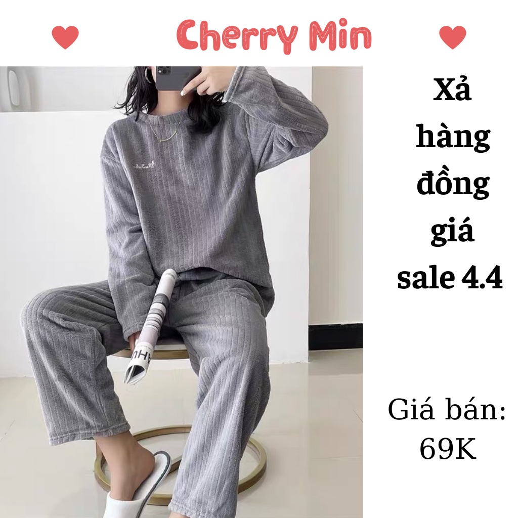 [Video] Quần nỉ bông lông cừu gân tăm, quần dài bông ấm CHERRY MIN