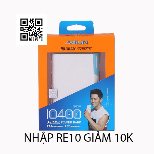 🎁GIẢM 10K🎁 Pin dự phòng Arun 10400 mAh Chính hãng