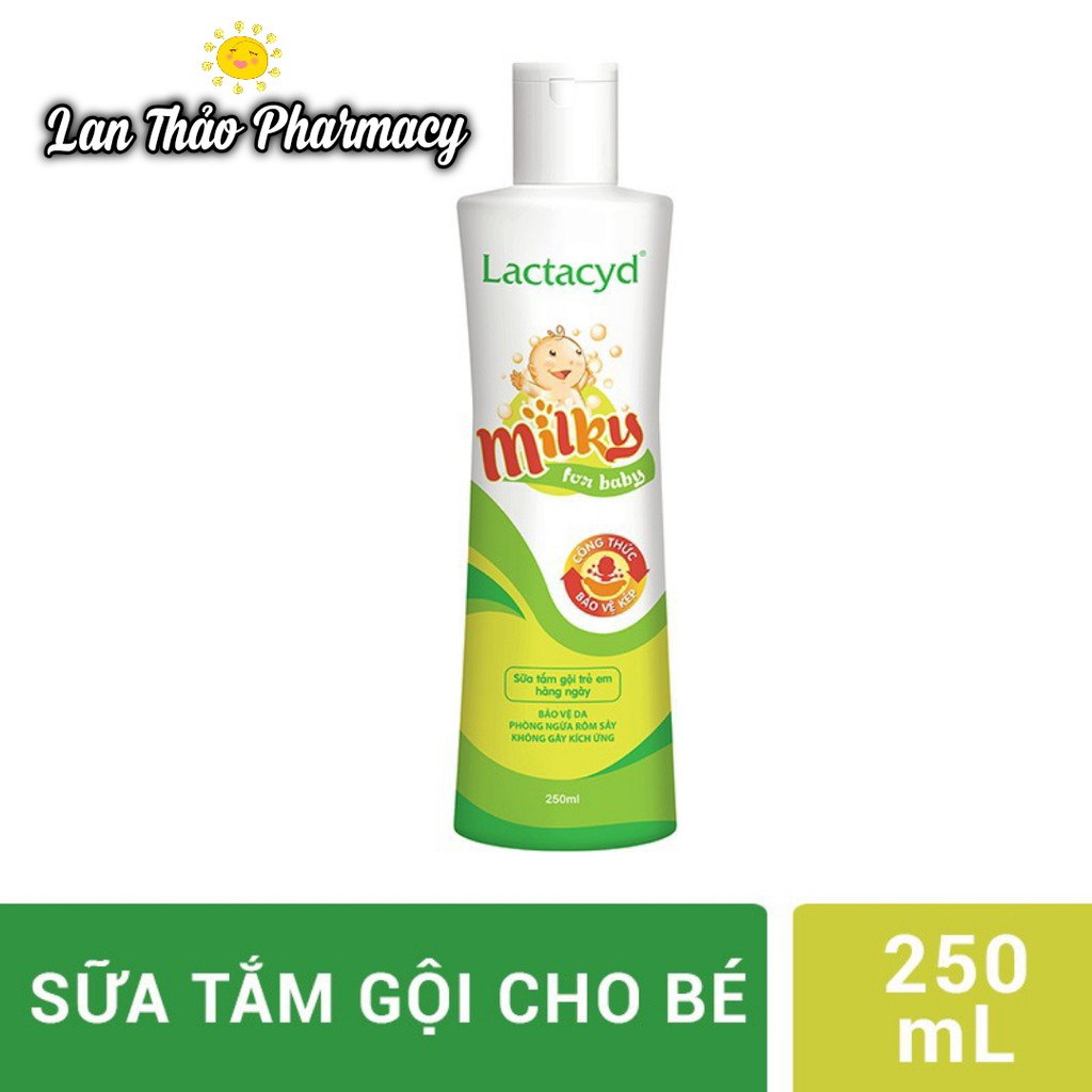 Lactacyd Milky 250ml﻿ Sanofi Chính Hãng Sữa Tắm Gội An Toàn Cho Bé Nhỏ Giá Sỉ