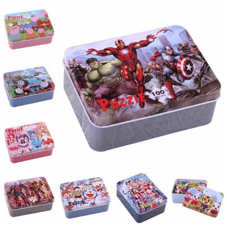 Ghép hình PUZZLE 100 Mảnh Hộp thiếc nhiều mẫu đẹp