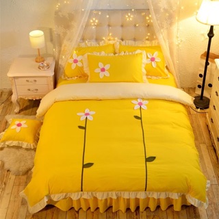 Set ga phủ giường thêu hoa