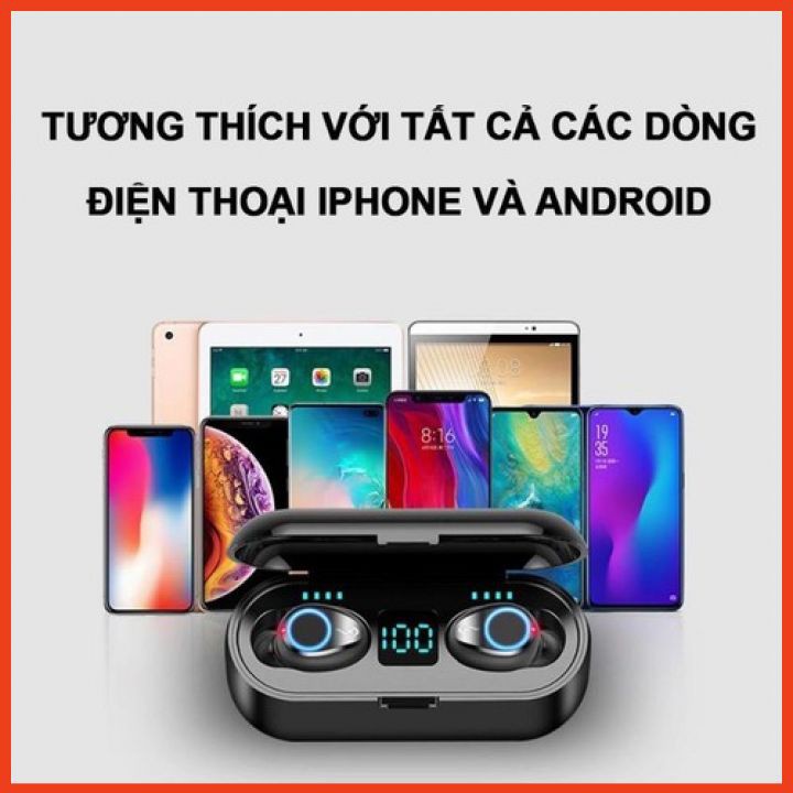 Tai Nghe Bluetooth Amoi F9 Bản Cao Cấp 2021 Tai Nghe Nhét Tai Không Dây Âm Thanh Đỉnh Cao Kèm Dock Sạc Tiện Dụng