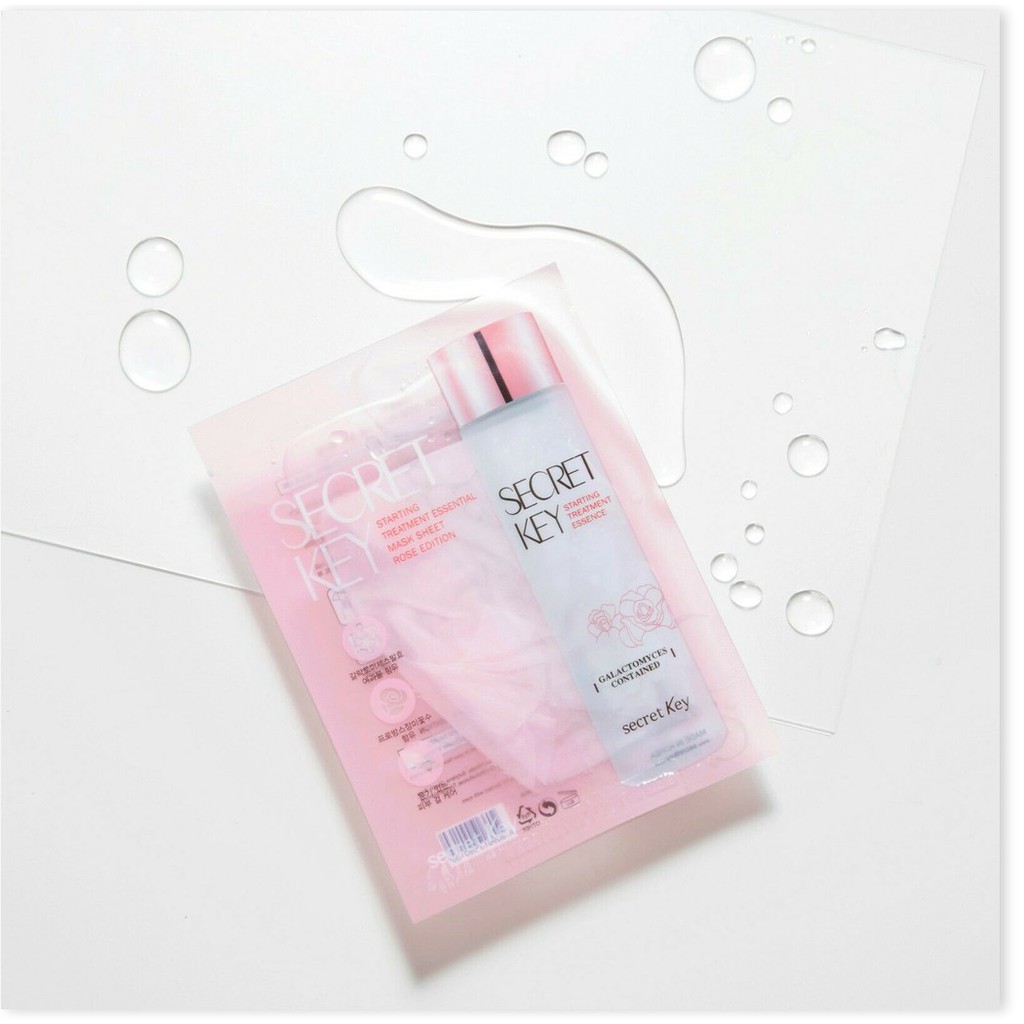 [Mã giảm giá] Mặt nạ "nước thần" dưỡng ẩm làm sáng da Secret Key Starting Treatment Essential Mask Sheet - Rose Edition