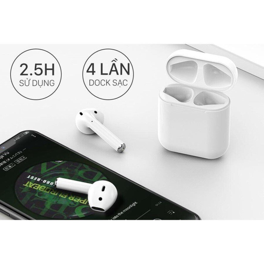 Tai nghe Bluetooth i12 TWS 5.0 tai nghe i12 không dây bản Quốc tế âm thanh chuẩn HIFI dùng cho IOS Android