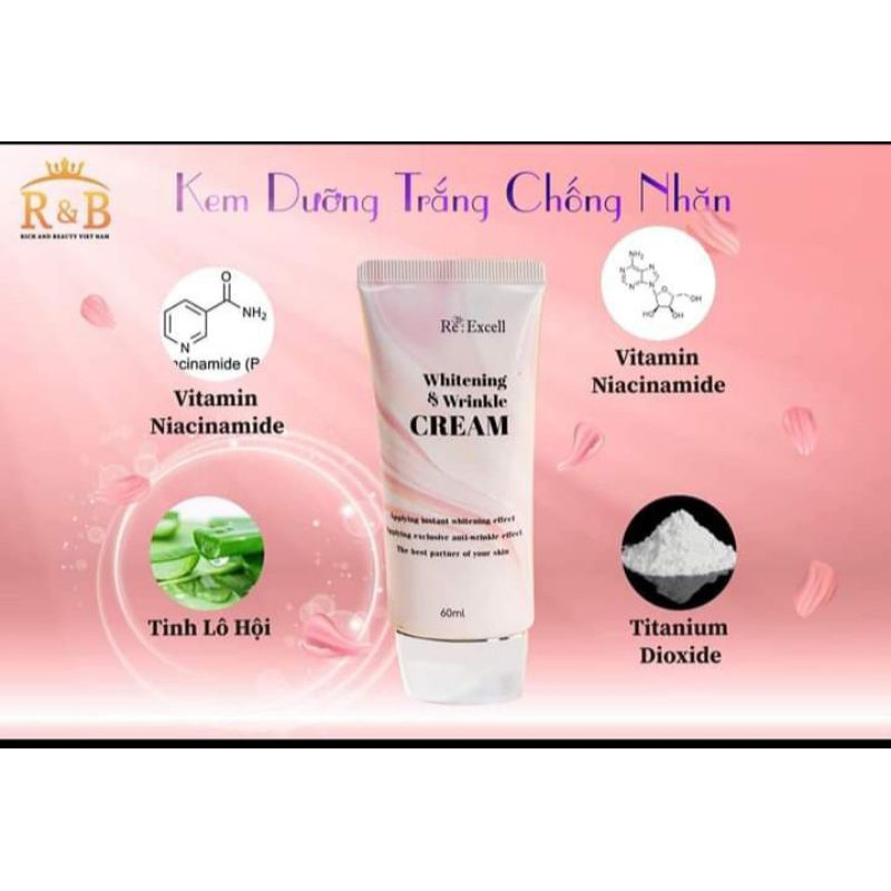 Kem Dưỡng Trắng và chống nhăn Whitening & WrinKle Cream nâng tông trắng hồng