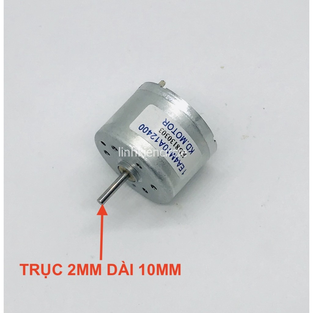 Motor mini 310 trục 10mm 3v - 9v DC chạy êm dòng điện nhỏ 240mA tốc độ 4000 - 8000 RPM làm quạt mini chạy êm- LK0317