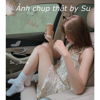 Set áo 2 dây hoa nhí ngực bèo kèm quần đùi S163 SUSTORE