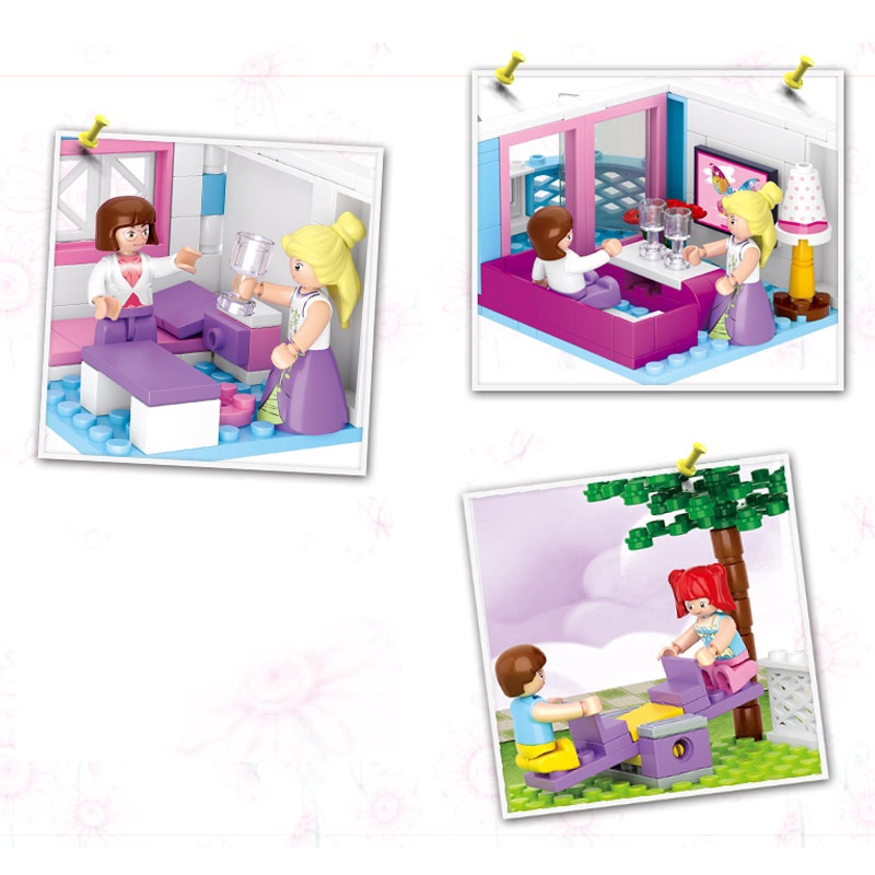 Bộ đồ chơi 539 mảnh ghép lắp ráp mô hình khu vườn xinh xắn