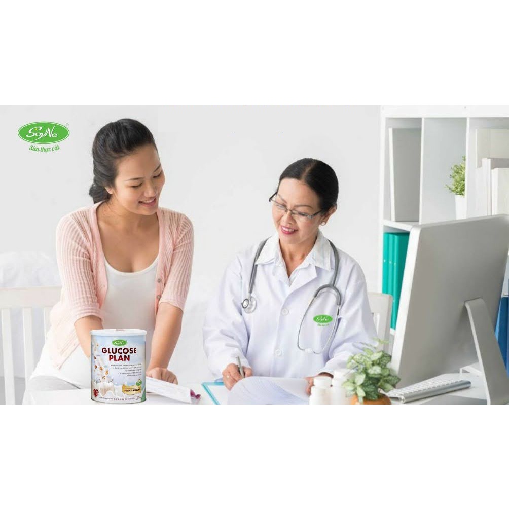 Sữa thực vật Glucose Plan Canxi Soyna 900g dành cho người tiểu đường tặng kèm 1 hộp Sữa Hạt 300g và 1 gói Sữa Hạt