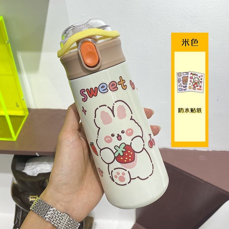 Bình giữ nhiệt cao cấp dung tích 500ml có ống hút,hoạ tiết siêu cute