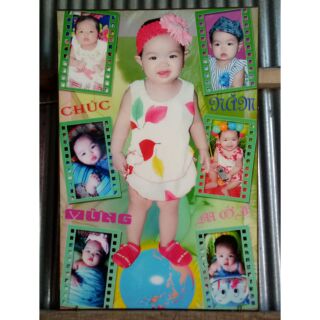 Hình lịch ép gỗ đổ keo bóng.