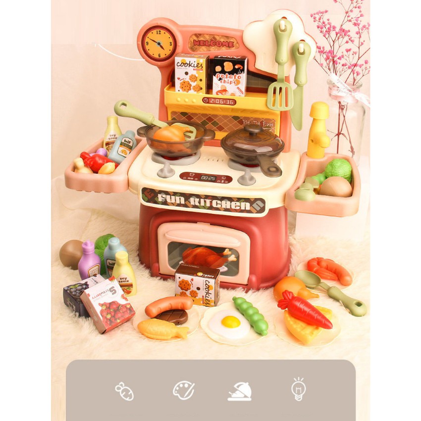 Đồ Chơi Bộ Bếp Nấu Ăn Fun Kitchen Cho Bé, Thiết Kế Sắc Sảo, Có Nhạc Và Sử Dụng Vòi Nước