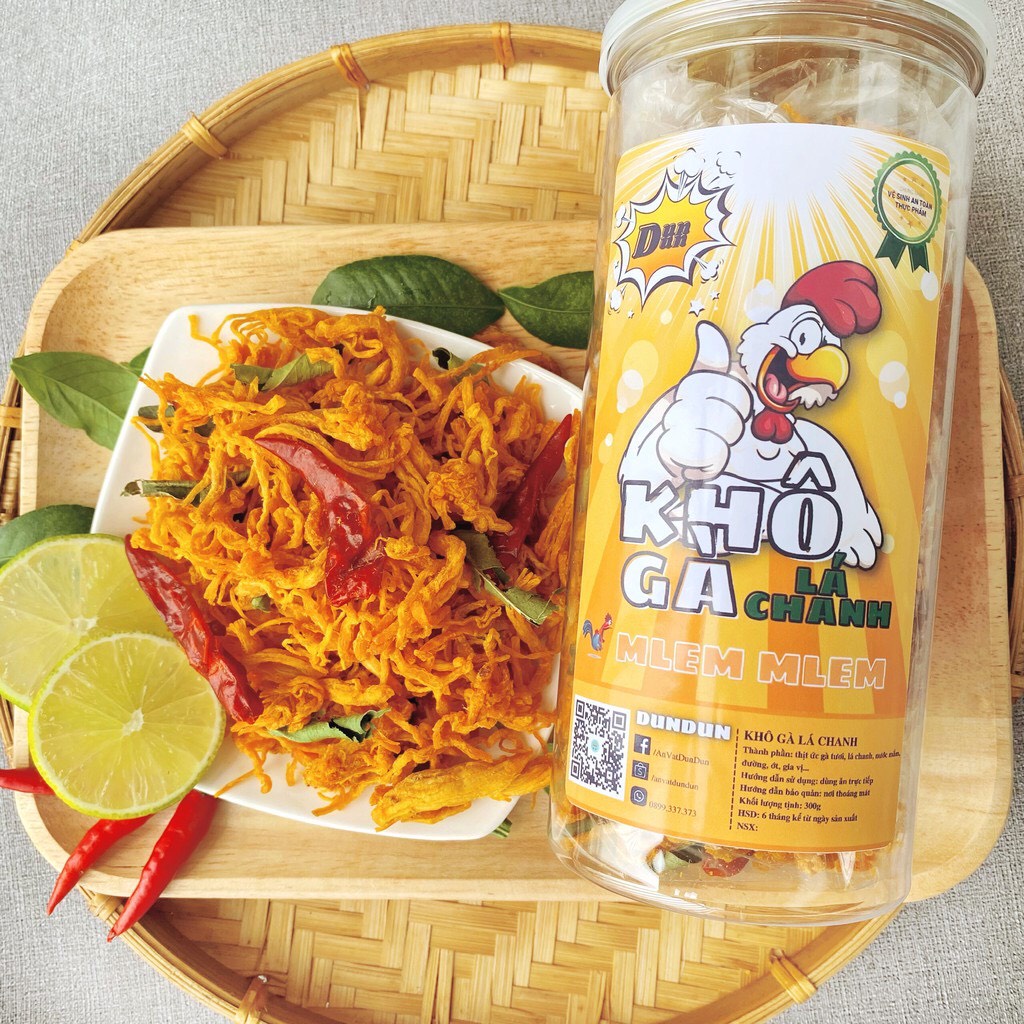 Khô gà lá chanh xé sợi túi zip 150g DunDun, khô gà siêu ngon | BigBuy360 - bigbuy360.vn