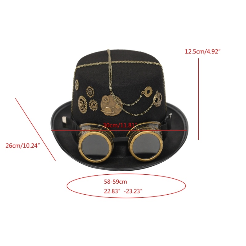Mũ Vành Tròn Phong Cách Steampunk Cá Tính Cho Nam Và Nữ