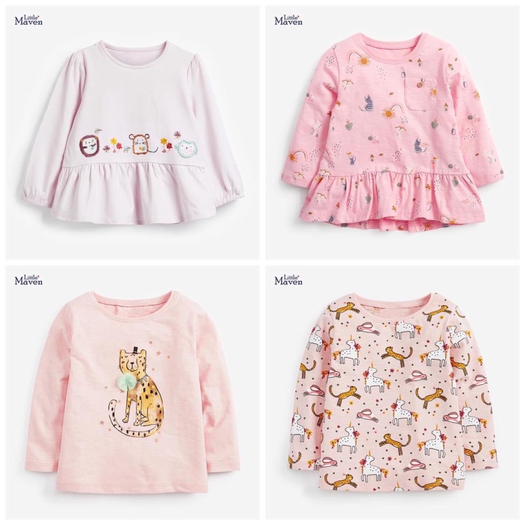 Áo thun cotton thu đông bé gái mẫu 2 - Jumping Beans Official Store