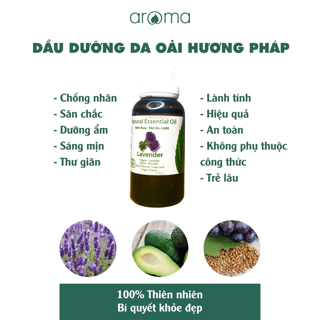 Dầu dưỡng da mặt Aroma Hoa Oải Hương 15ml