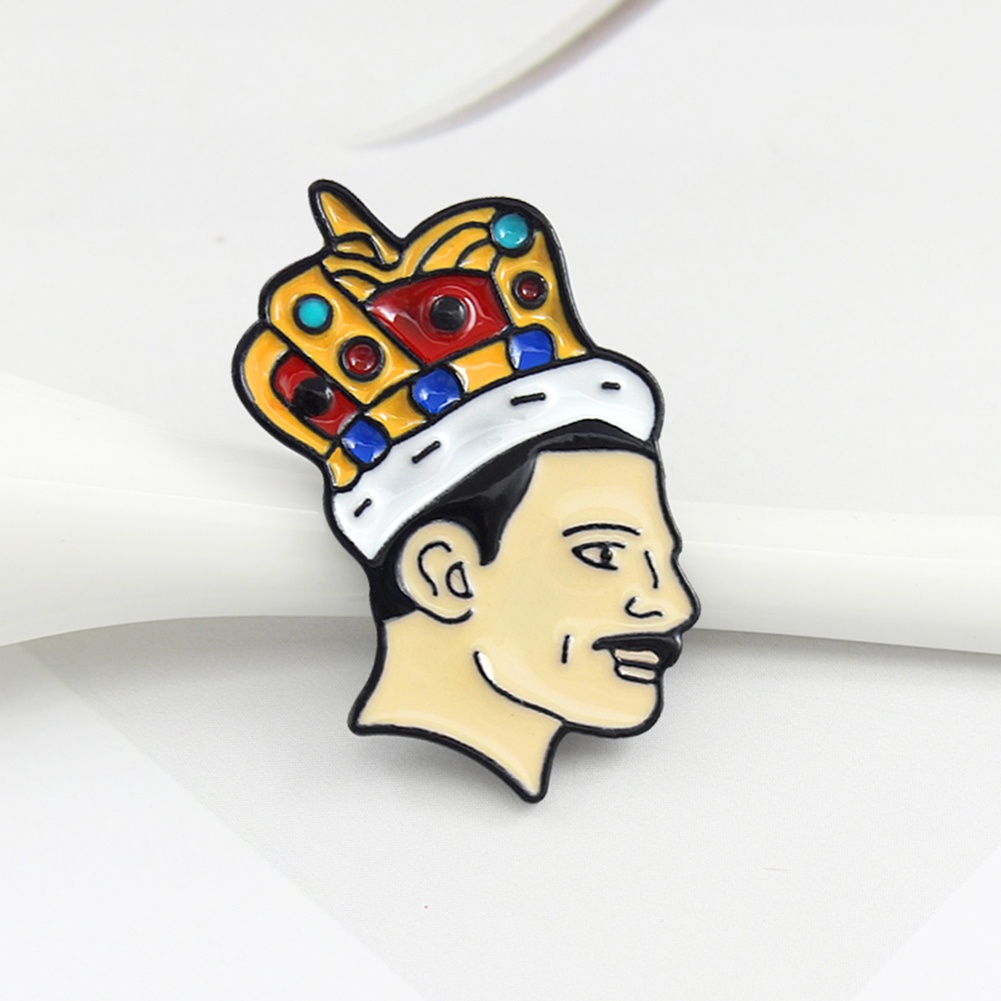YOML✔Singer Band Music Art Freddie Mercury Brooch Pin Collar Jacket Enamel Badge