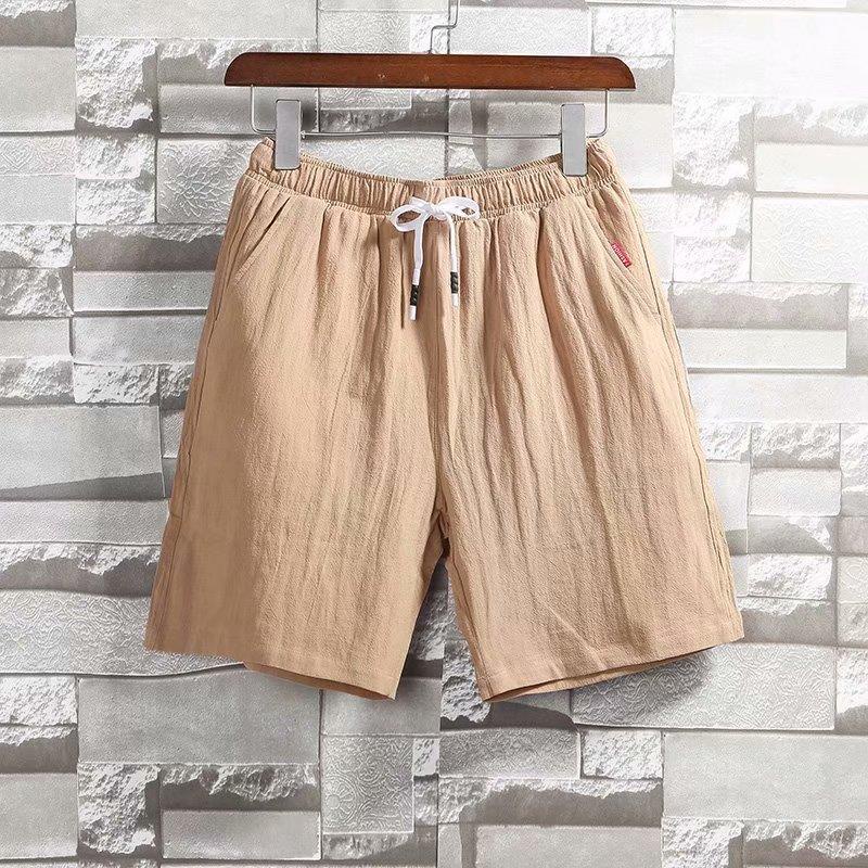 Quần Short Cotton Lanh Màu Trắng Trơn Dáng Rộng Thời Trang Mùa Hè Cho Nam