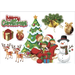 Decal trang trí noel dán kính dán tường MẪU 2