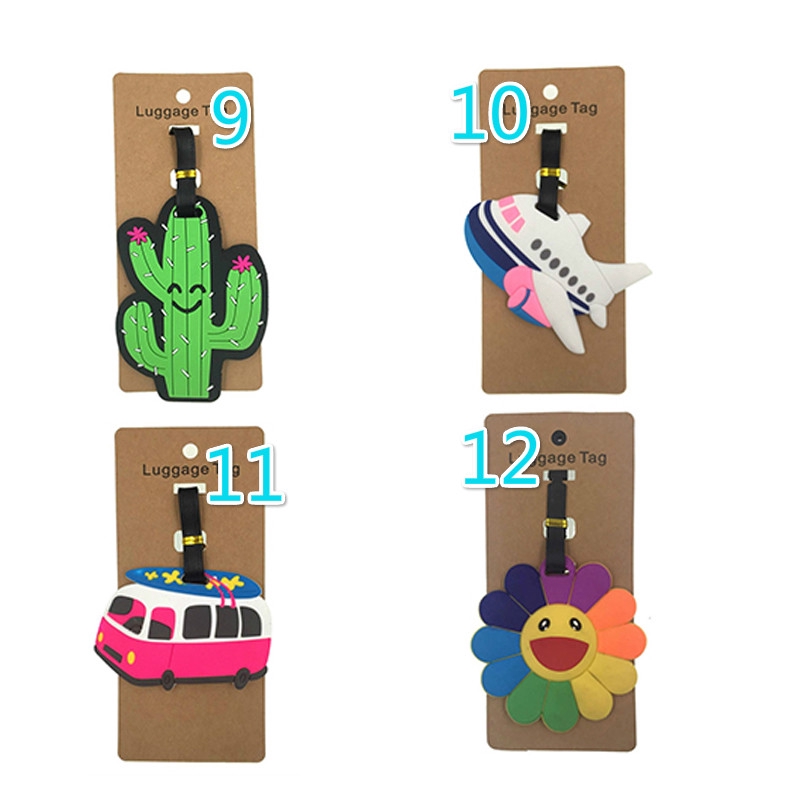 Thẻ Hành Lý Bằng Nhựa PVC Họa Tiết Hoạt Hình Sáng Tạo