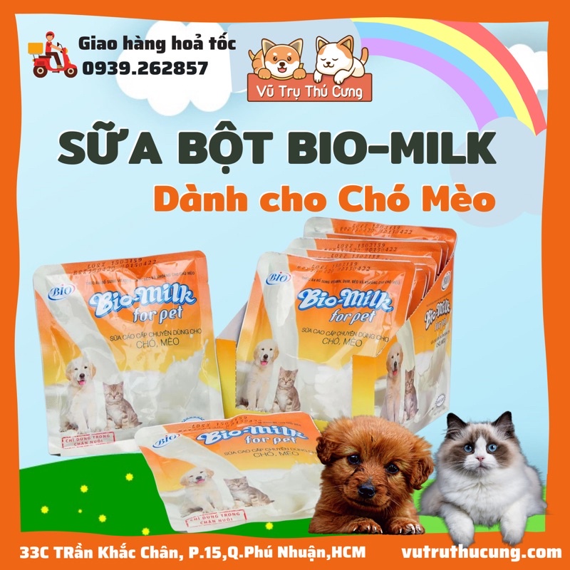 Sữa bột Bio Milk dành cho chó mèo, Sữa cho chó mèo 100g