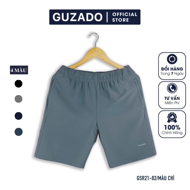 Quần Đùi Nam GUZADO(4 Màu), Vải Gió Mềm, Siêu Nhẹ, Không Nhăn Không Nhàu, Co Giãn Cực Tốt, Thoải Mái Vận Động GSR02 | BigBuy360 - bigbuy360.vn