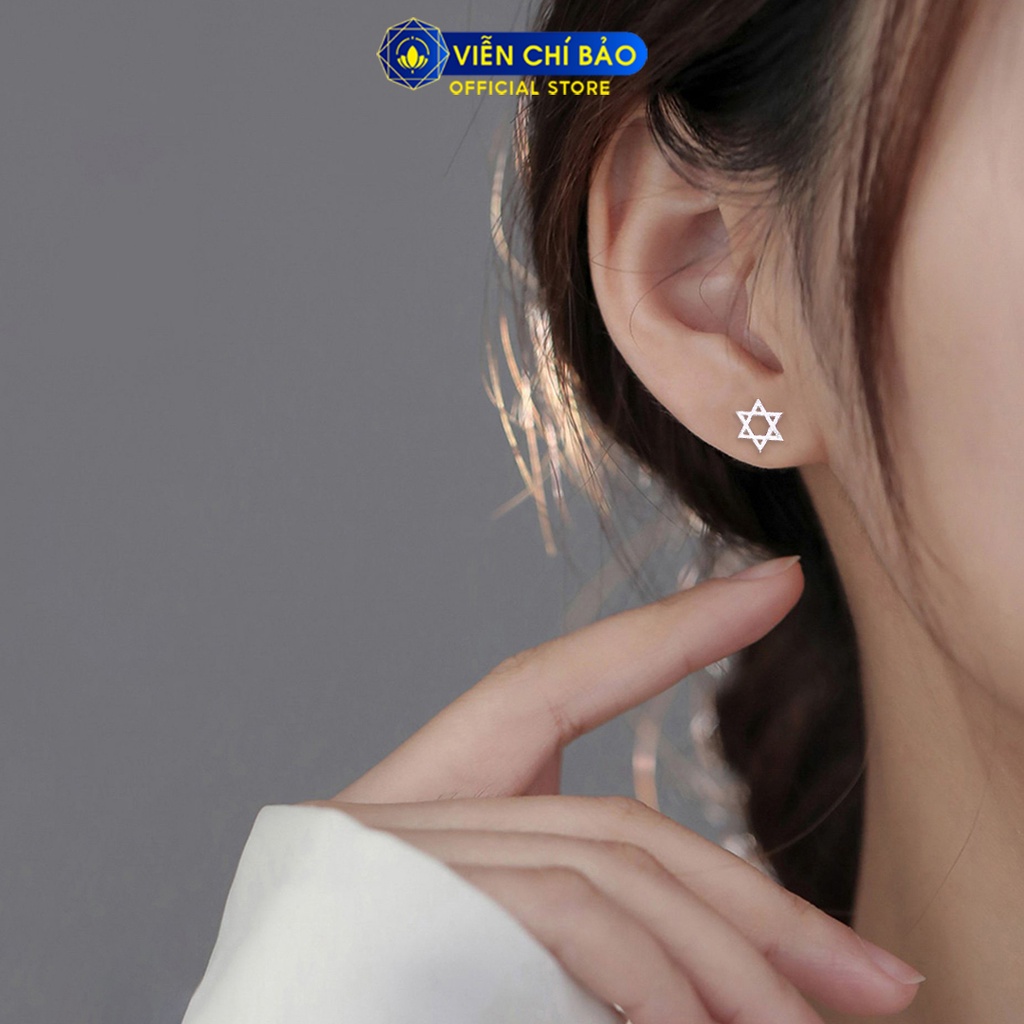 Bông tai bạc nữ hình ngôi sao chất liệu bạc 925 thời trang phụ kiện trang sức nữ thương hiệu Viễn Chí Bảo E092