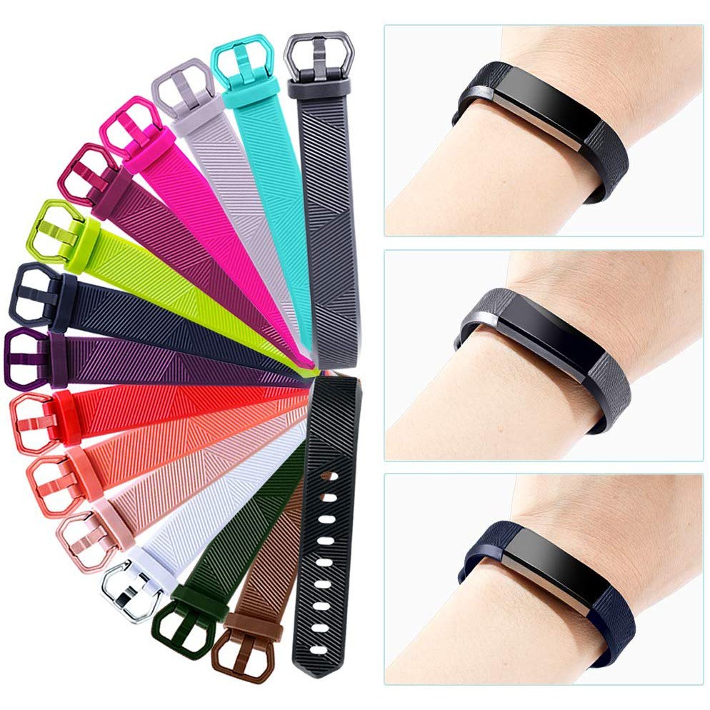 Dây đeo đồng hồ thay thế chất liệu silicon mềm mại màu trơn thời trang cho Fitbit Alta Hr