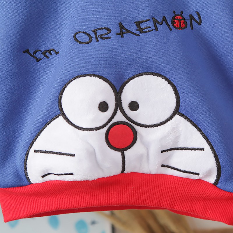 Áo Nỉ Dài Tay In Họa Tiết Doraemon Đáng Yêu Dành Cho Các Bé