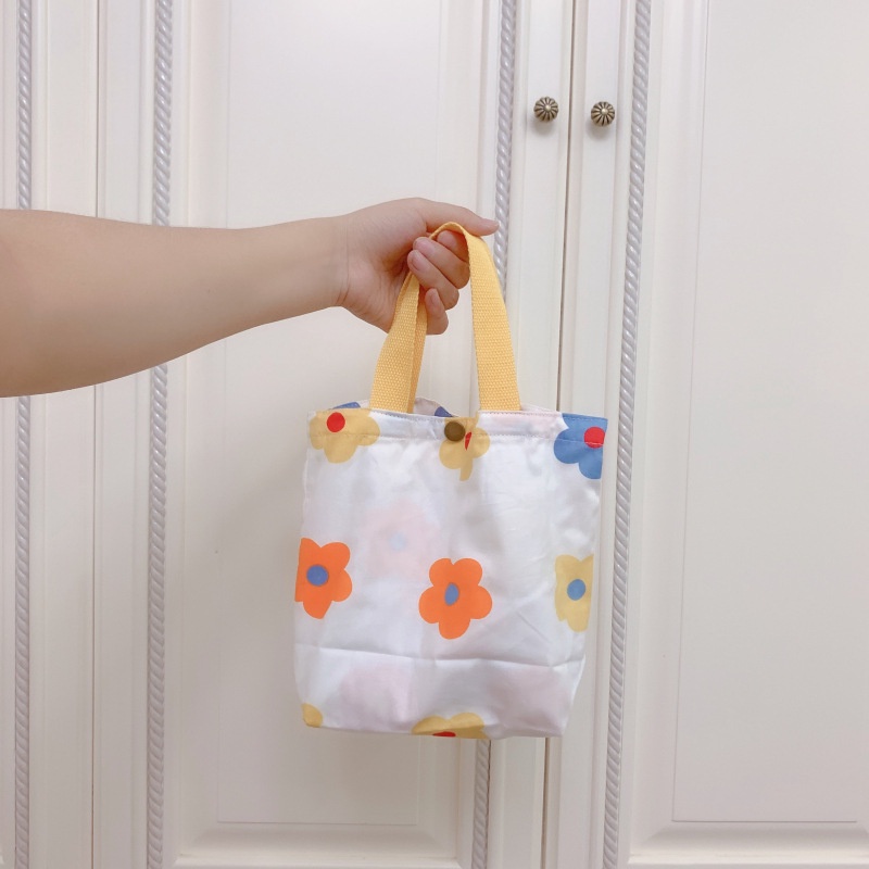 Túi Xách Mini Bằng Cotton Họa Tiết Hoa Thời Trang Hàn Quốc Cho Nữ