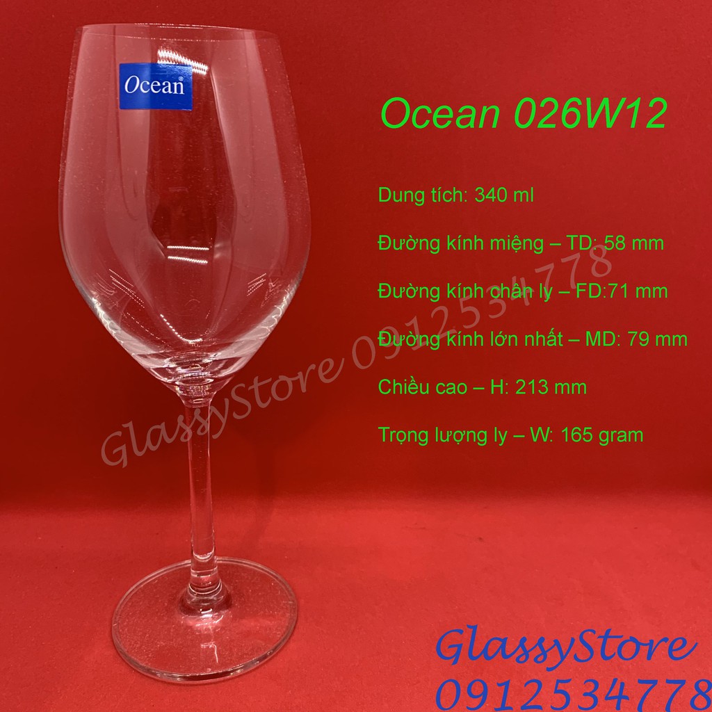 Ly  rượu vang thủy tinh Ocean Santé White Wine - 340ml - 1026W12