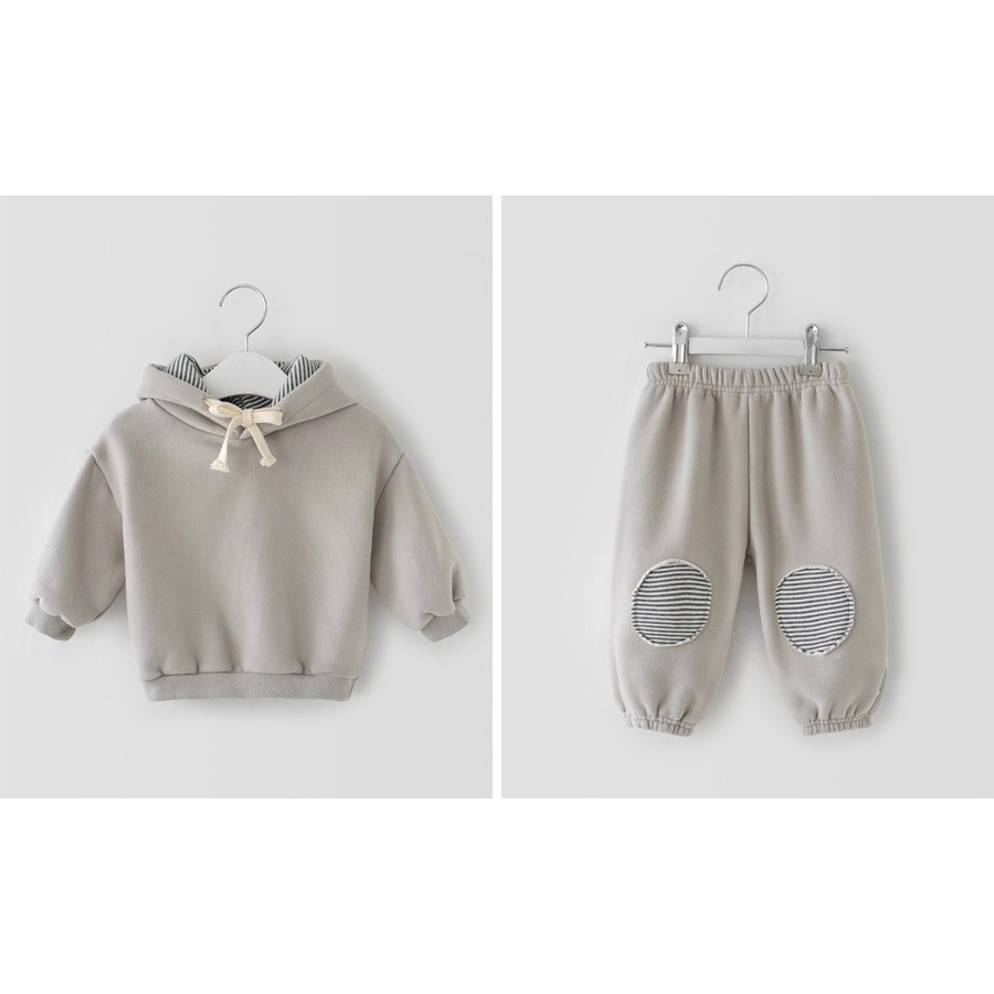 Bộ Đồ Thể Thao Gồm Áo Sweater Polo + Quần Dài Có Mũ Cho Bé Trai / Gái 0442