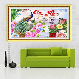 Tranh Đính Đá Cao Cấp Cha Mẹ LG-1368 - Kích Thước 75x45cm