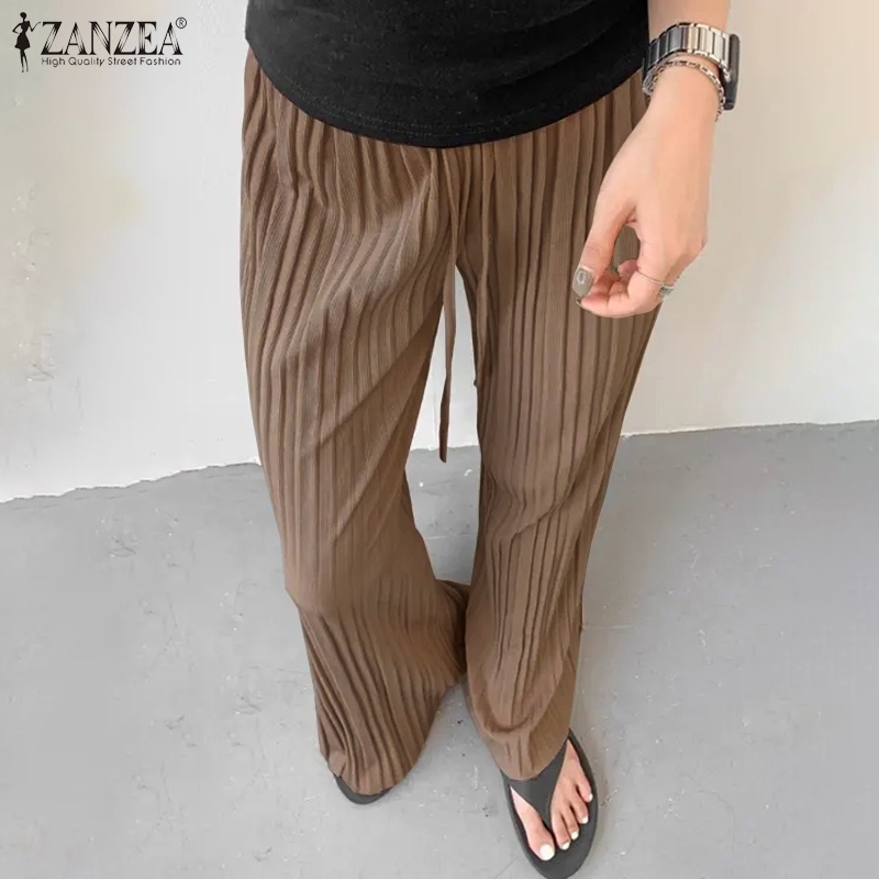 Quần dài Zanzea ống đứng lưng cao thời trang nữ