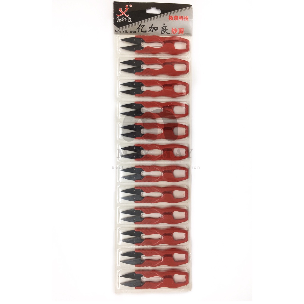 Kéo bấm chỉ mũ đỏ cao cấp bằng thép cacbon mẫu mới combo 12 cây