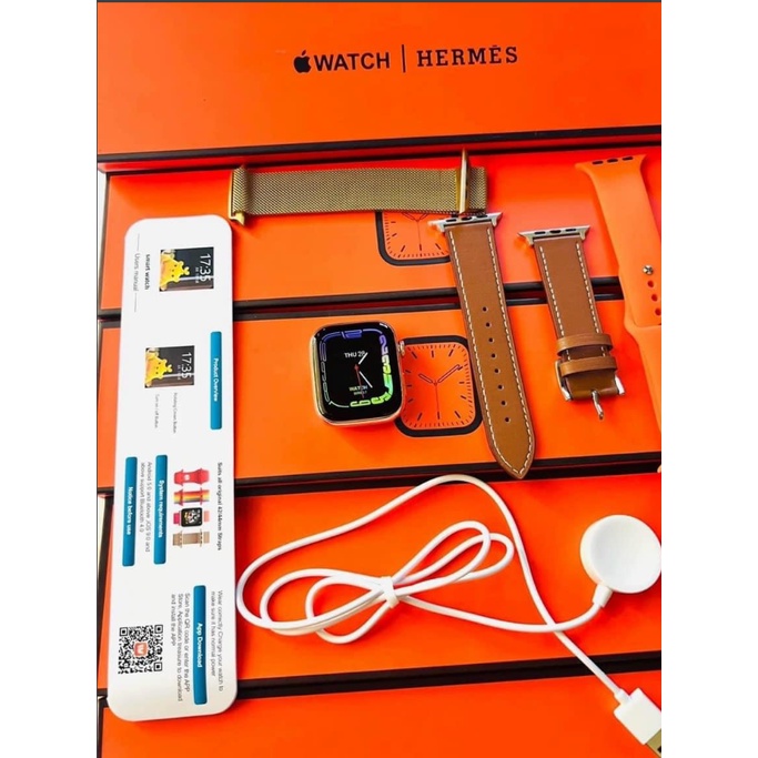 BẢN CAO CẤP NHẤT 🌟Đồng Hồ Thông Minh Watch 7 seri LOGO TÁO HERMES 🌟Màn Hình Tràn Viền - MƯỢT 🌟- BẢO HÀNH ĐỔI MỚI