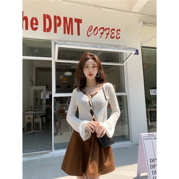 Váy Dây Nâu Đuôi Cá Xoè Cúp Ngực