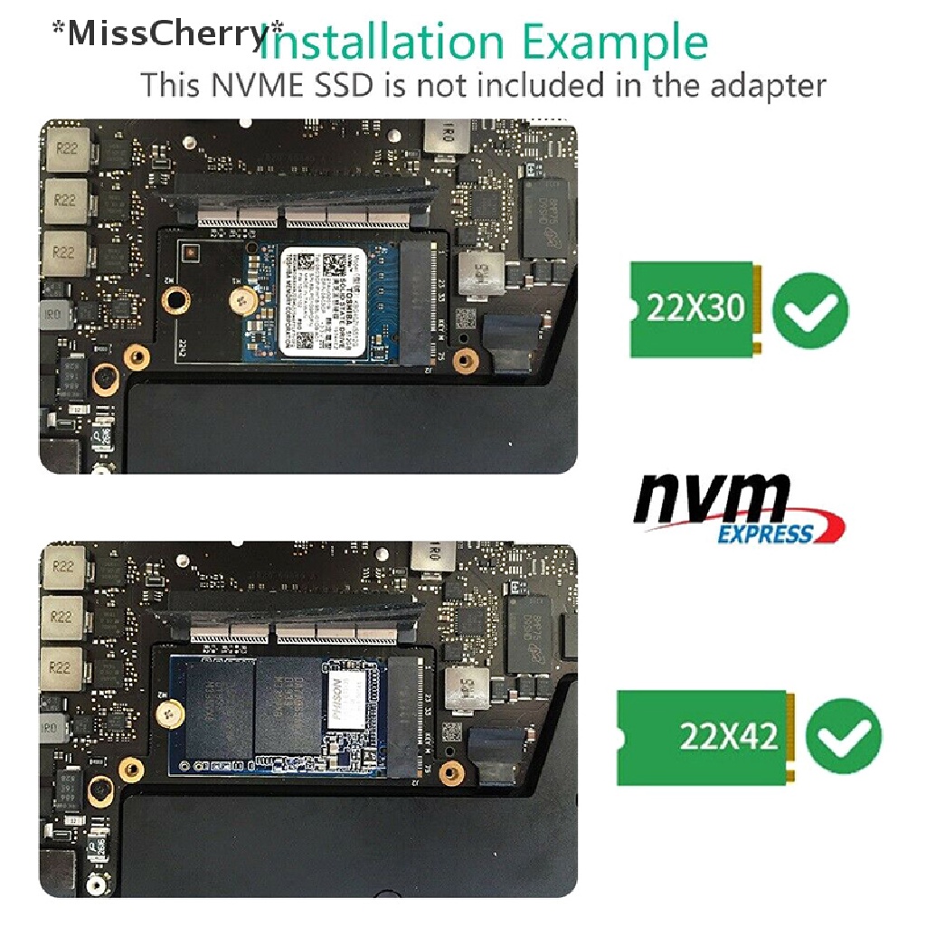 Thẻ chuyển đổi NVMe M.2 NGFF SSD thích hợp cho MacBook Pro A1708 2016-2017 13&quot;