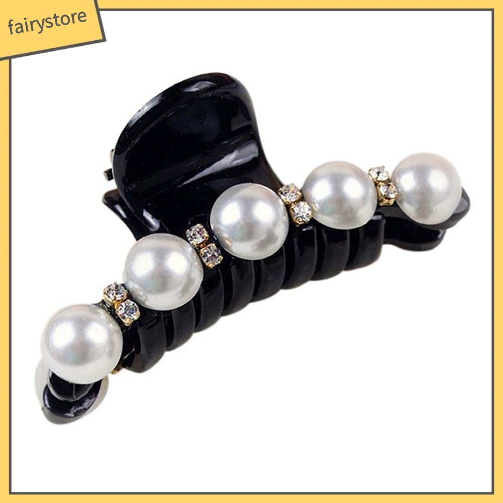 Kẹp tóc đính đá và ngọc trai giả thanh lịch dành cho nữ